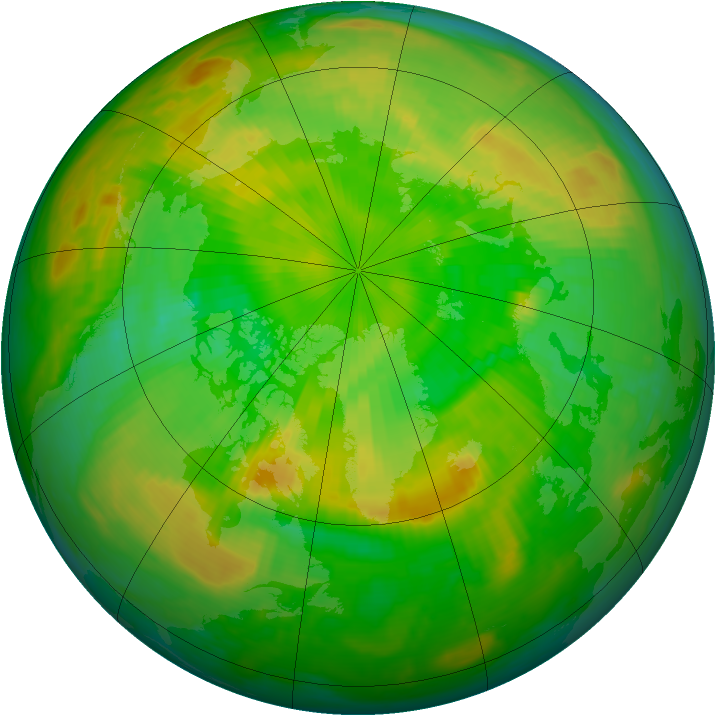 Arctic ozone map for 15 June 1999